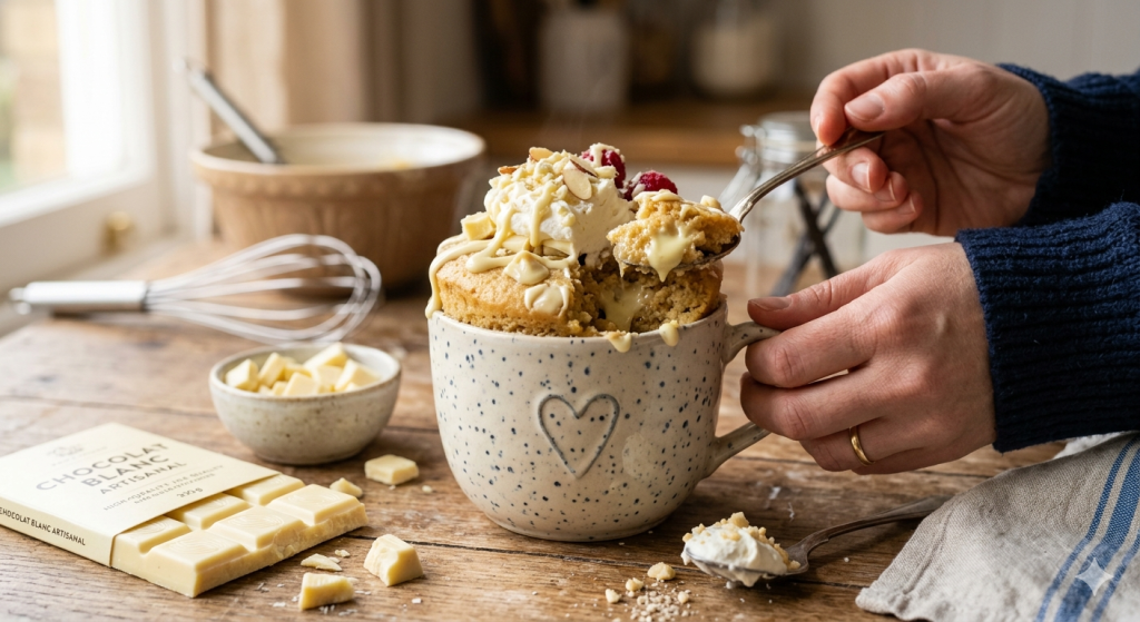 mug cake au chocolat blanc