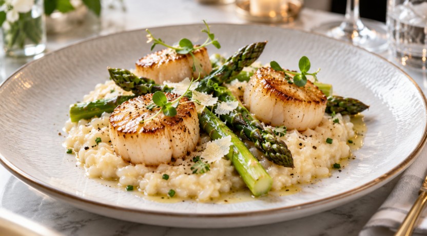 Coquille Saint-Jacques avec risotto