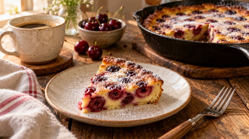 Part de clafoutis aux cerises