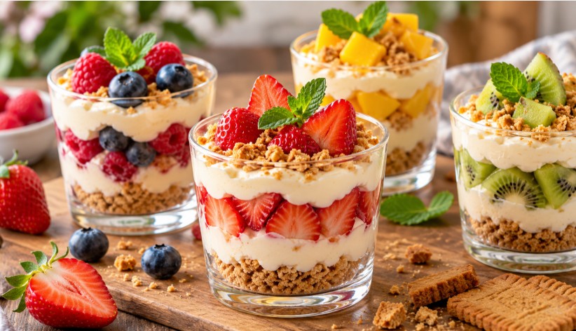 verrines aux fruits et aux biscuits